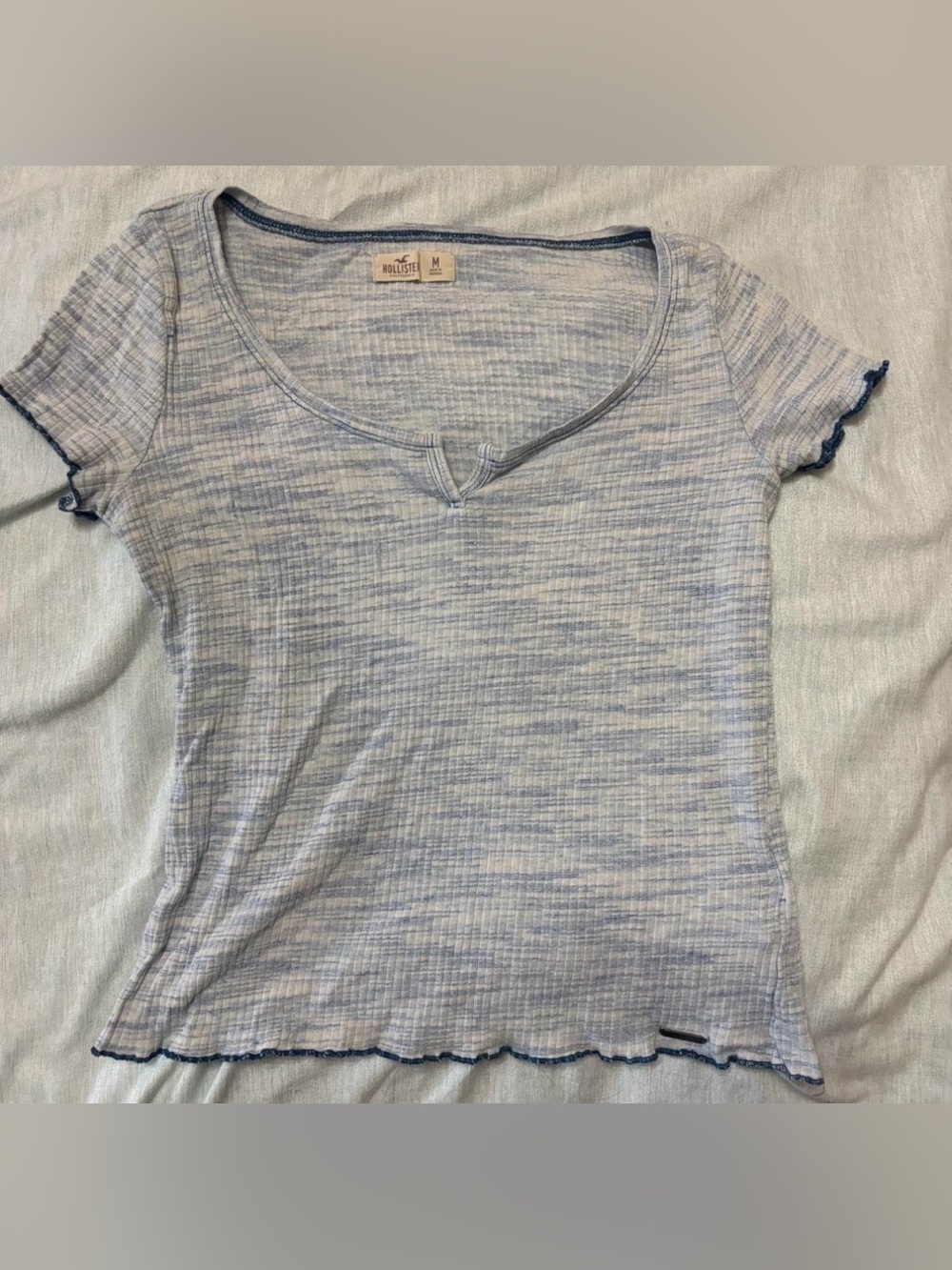 Blue and white Hollister Co. baby tee